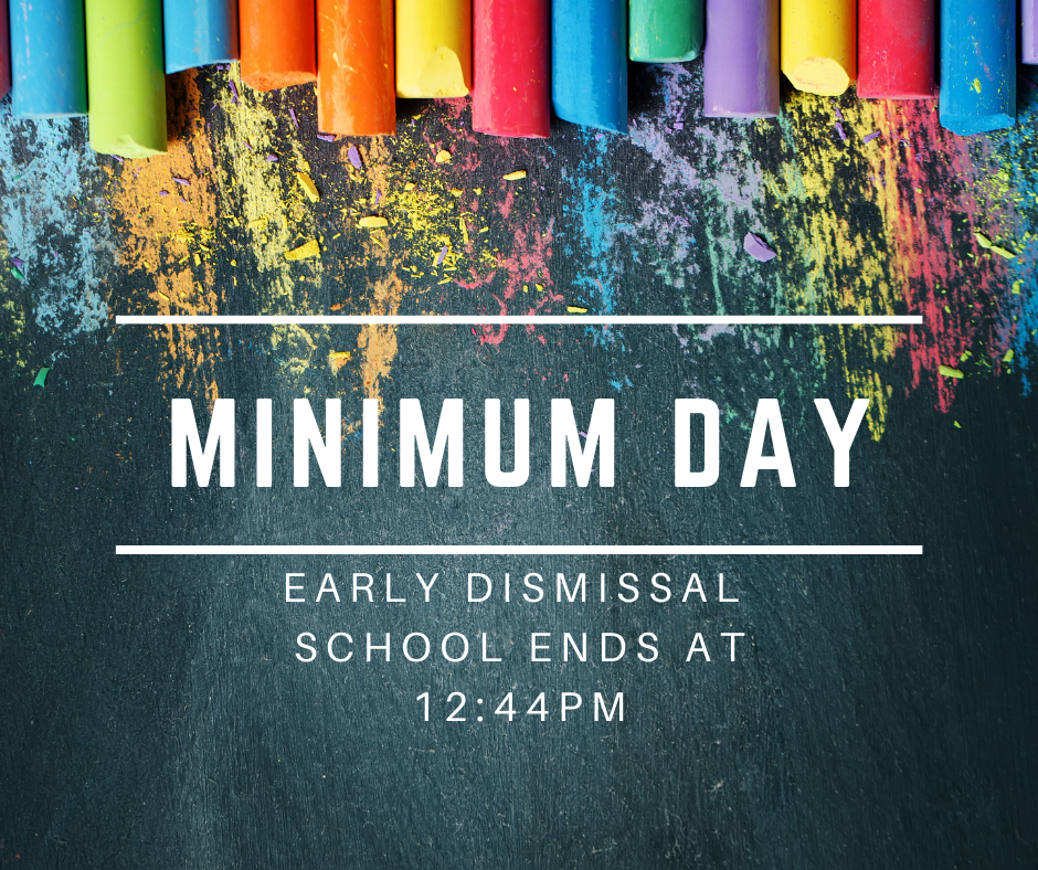 Minimum Day on blackboard with colorful chalk