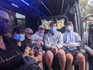 students in a limo