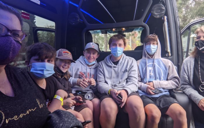 students in a limo